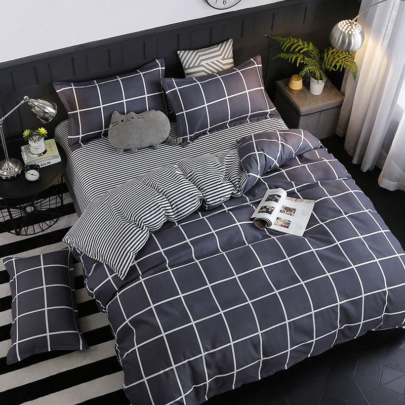 Four-piece Quilt Cover Bed Sheet Simple Cotton-like Student Dormitory Supplies