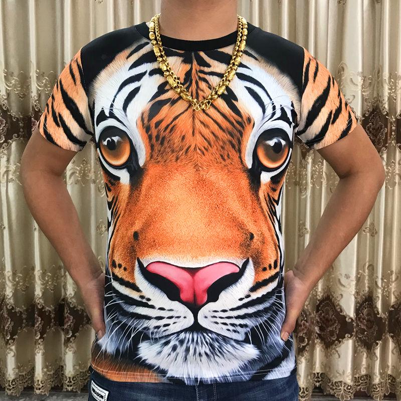 Short-sleeved T-shirt large size men's clothing summer 3D digital printing T-shirt male personality