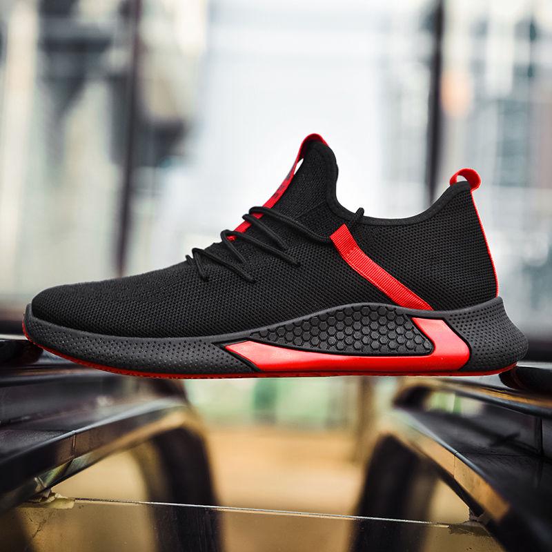 Running Shoes Men Breathable Light Weight Trainers Shoes Large Size Athletics Sports Shoes Green Red Outdoor Jogging Shoes