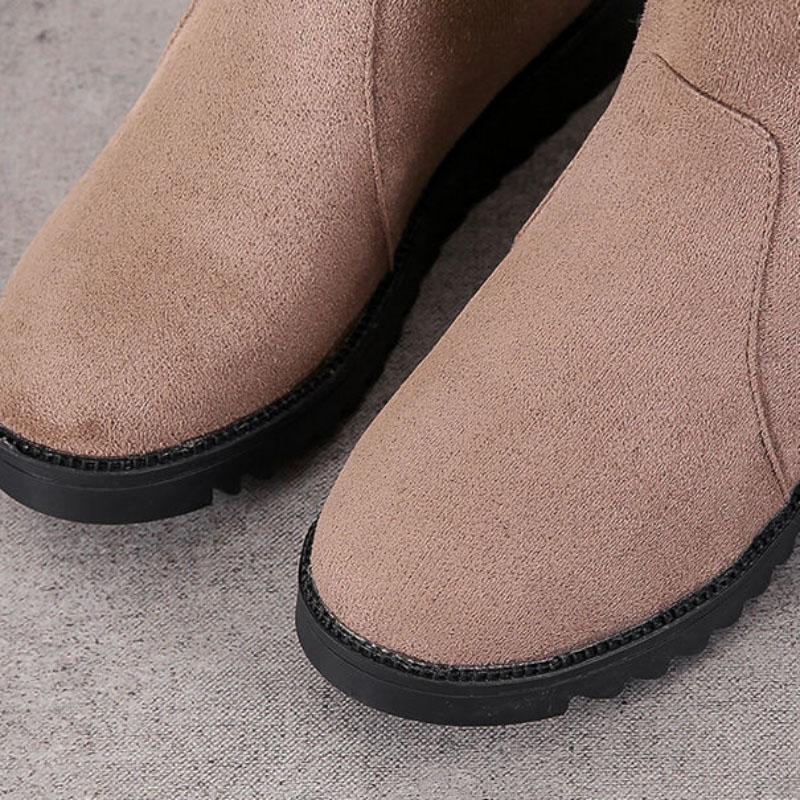 Winter Flat-bottomed Women's Short-tube Soft-soled Warm Cotton Shoes All-match Thick Boots