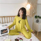 Spring Autumn Pajamas Set Modal Long Sleeve Moon Printing Pyjama Suit Ladies Loose Large Size Home Wear Outer Wear Suit