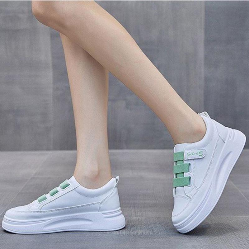 Velcro White Shoes Women Spring All-match Thick-soled Korean Students Casual Breathable Sneakers