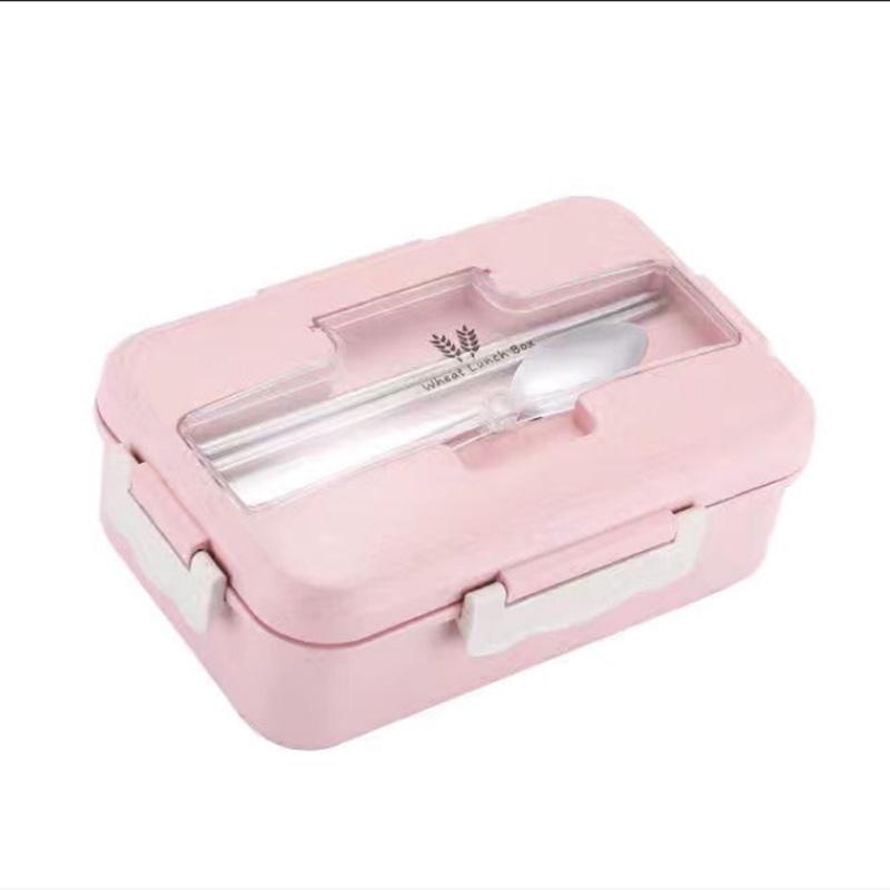 Wheat Straw Insulation Lunch Box Student Three-grid Japanese Lunch Box Female Portable Microwave Oven Fresh-keeping Office Worker Lunch Box