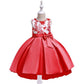 Tailor Dress Girls Hand-beaded Embroidered Princess Dress Twill Satin Bow Tuxedo Dress