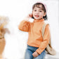 Girls Middle-collar Bottoming Shirt Plus Velvet Padded Long-sleeved Children's Warm Top Half High Collar