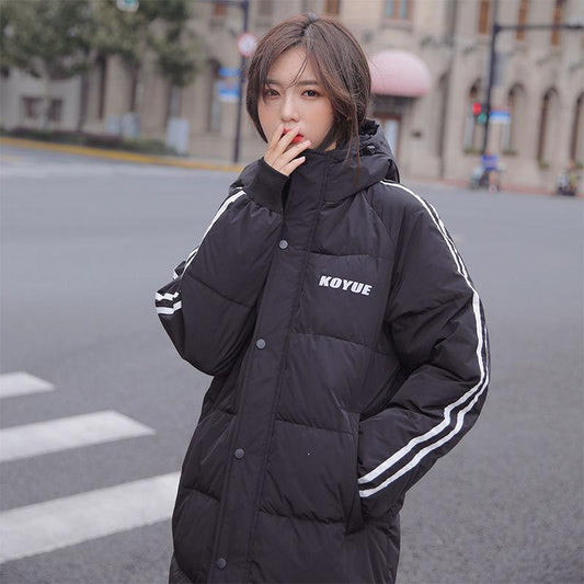 Korean Winter Coat Women's Mid-length Over-the-knee Cotton-padded Jacket Loose Cotton-padded Clothes Tide Ins