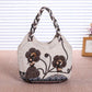 Women Anvas Cotton and Linen Woven Handbag Casual Daily Shopper Simple Ethnic Style Animal Flower Print Pattern