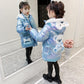 Girls' Winter Coat Thicken Plus Velvet Cotton Jacket Little Girl Warm and Windproof Quilted Jacket
