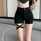 Summer Hong Kong Taste Design Denim Shorts Female Girl Sexy Leggings Ins Slimming Straight Wild