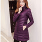 Winter Women Ultralight Thin Down Jacket White Duck Down Jackets Long Sleeve Warm Coat Parka Female Portable Outwear
