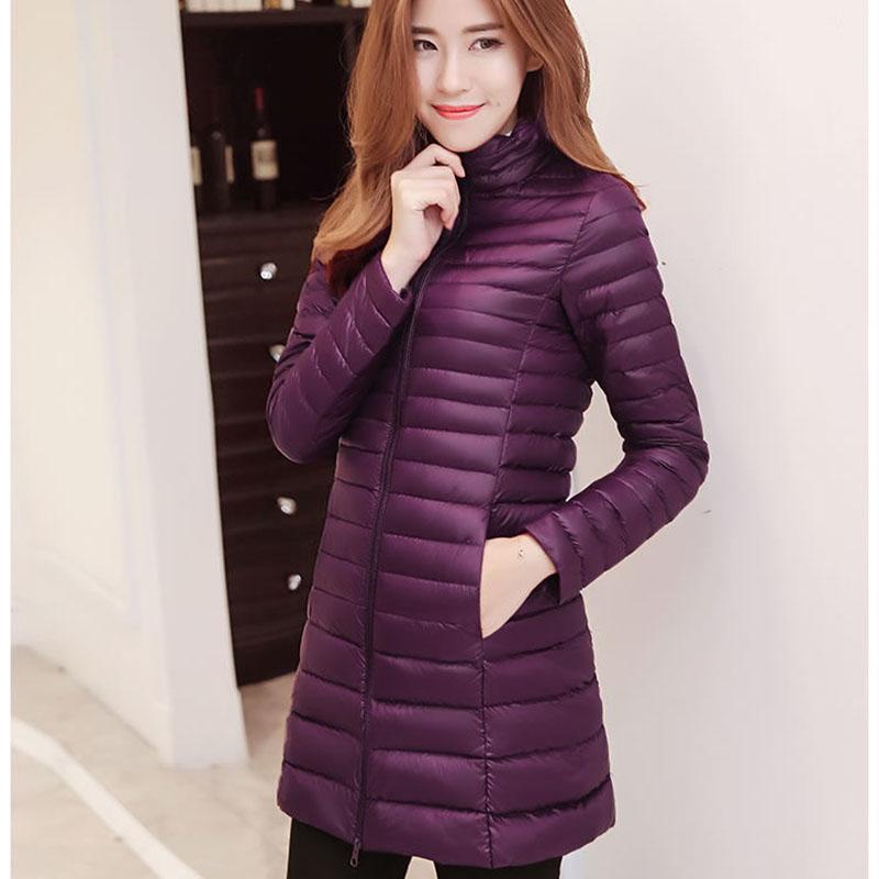 Winter Women Ultralight Thin Down Jacket White Duck Down Jackets Long Sleeve Warm Coat Parka Female Portable Outwear