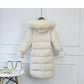 Real Fur Collar Extra Large Down Jacket Women Mid-length Loose Net Red Thick Winter Clothing