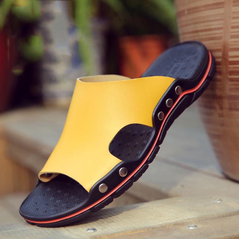 Summer Trend Of Fashion Breathable Outdoor Beach Soft Bottom Non-slip Men's Casual Leather Sandal