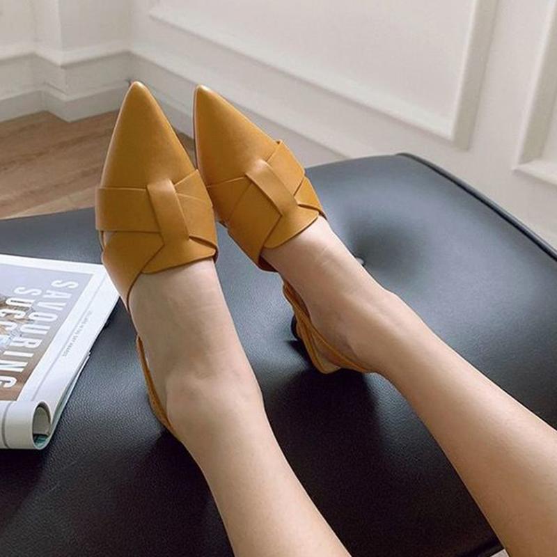 Women's Shoes Summer Roman Fairy Style Cross-pointed Thick Heel Mid-heel Non-toed Sandals