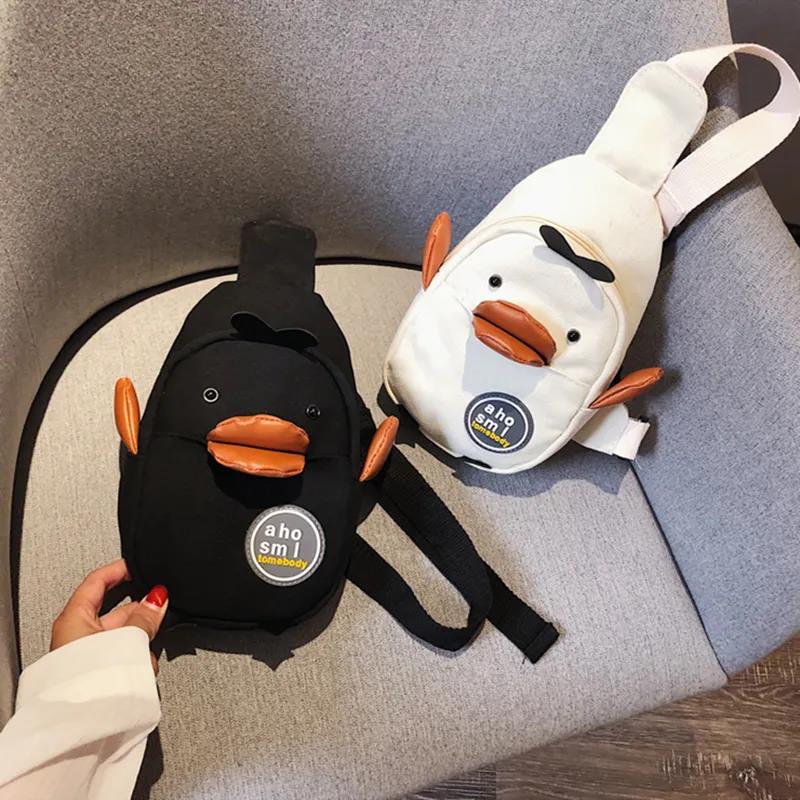 Cute Unisex Children Canvas Sling Bag Outdoor Travel Boy Girl Shoulder Bag Home Supplies Crossbody Chest Bag for Gift
