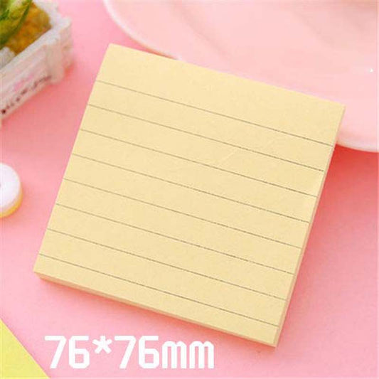 100 Sheets of Kraft Paper Horizontal Line Sticky Notes Tearable Note Pad Square Message Notepad