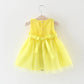 Girls Summer Mesh Dress 0-5 Years Old Baby Girl Sweet Princess Skirt Round Neck Sleeveless Tutu Skirt Rose Decoration