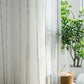 Faux Linen Stripe Pattern Sheer Curtains for Living Room Bedroom Embroidered Colorful Rainbow Semi Sheer Voile Window Curtain