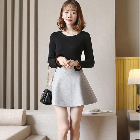 Autumn and Winter Plus Velvet Thick Warm Women's Sweater Fashion Slim Round Neck Pullover Long Sleeve Sweater Elegant Noble Women's Top