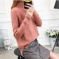 Half Turtleneck Pullover Sweater Korean Version Loose Thickened Solid Color Twist Knitted Bottoming Shirt for Women