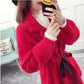 Autumn and Winter Imitation Mink Cardigan Hooded Loose Mid-length Lazy Sweater Large Size Thick Coat Women