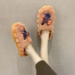 Thick-soled Fur Slippers Women's Autumn and Winter Wear Baotou Cotton Slippers Indoor Home Warm Non-slip Flat Shoes
