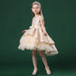 Lace Embroidery Formal Sleeveless Wedding Gown Tutu Princess Dress Flower Girls Children Clothing Kids Party for Girl Clothes
