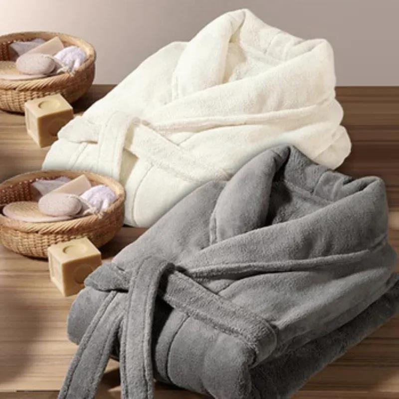 Long Robe Coat Men Cashmere Bathrobe Ladies Shawl Bathrobe Winter Thick Home Clothes