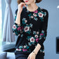 Autumn and Winter Printing Bottoming Shirt Women's Plus Size Casual Sweater Fashion Round Neck Printed Sweater