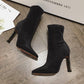 Fashion Women Boots Pointed Toe Elastic Ankle Boots Heels Shoes Spring Autumn Winter Female Socks Boots