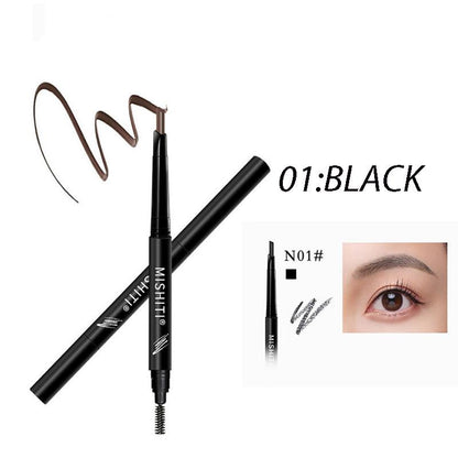 Multi-color Double-headed Eyebrow Pencil Novice with Waterproof and Sweat-proof Thin Head Long-lasting Non-smudge Natural Eyebrows