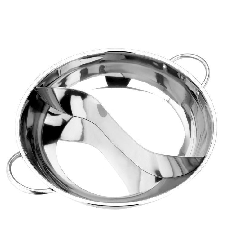 Stainless Steel Twin Double Pot Cookware Shabu Induction Compatible