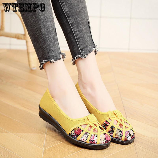 Brand Women's Casual Shoes New Breathable Mesh Shoes Sandals Hollow Single Shoes Cloth Shoes