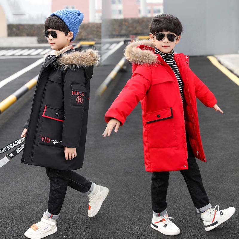 Winter Jackets for Boys Warm Coat Kids Clothes Children Clothing Baby Fur Hooded Jacket Down Parkas