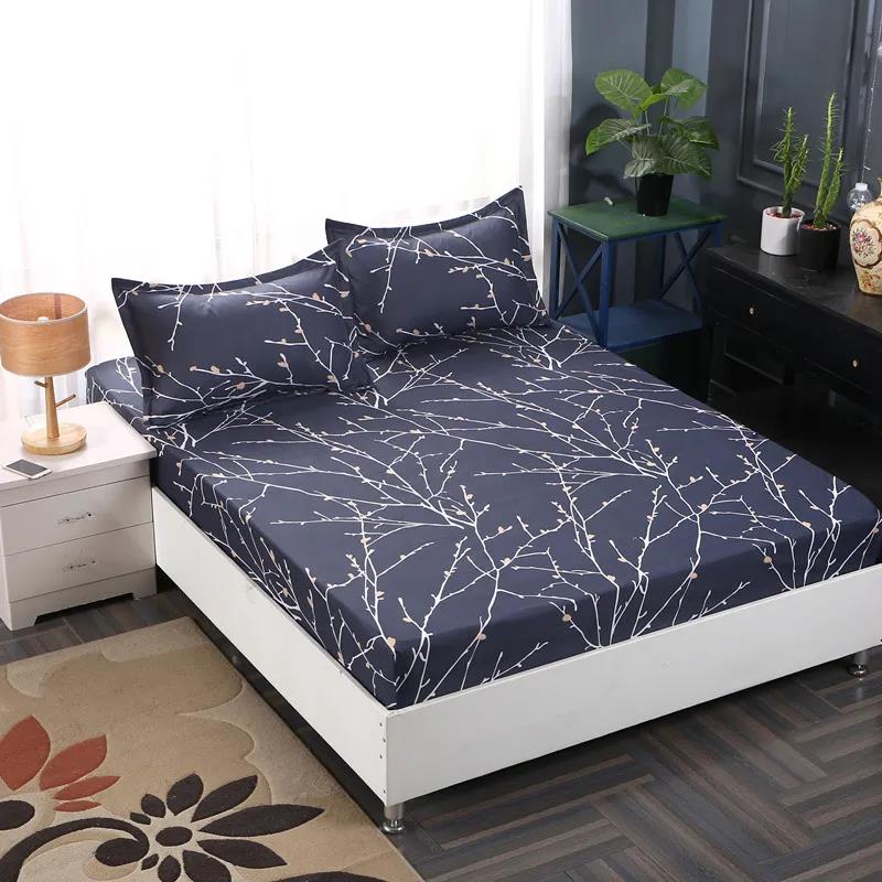 Mattress Cover Printed Non-slip Fit Sheet Queen Size Bed Mattress Cover Dust Cover