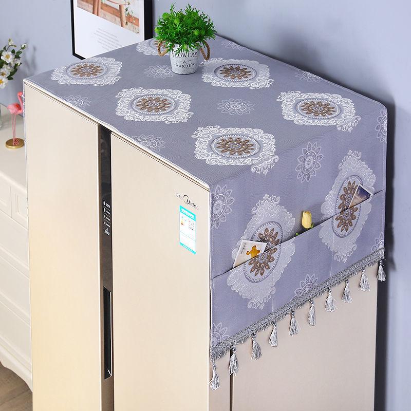 Fridge Dust Cover Washing Machine Cover Household Dust Proof Covers with Storage Pockets