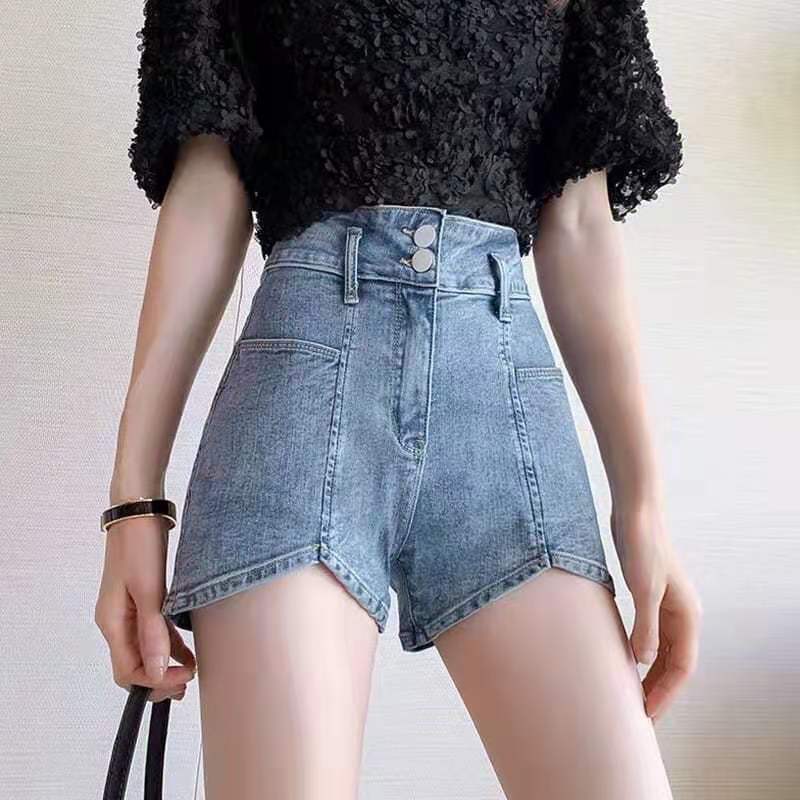 Summer High Waist Denim Shorts Women Loose and Thin All-match A-line Ins Pants Thin Section