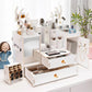 Wooden Office Storage Box Desktop Jewelry Container Organizer Cosmetic Case Large Capacity Makeup Drawer Nail Polish Desktop Sundries