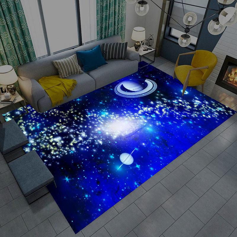 Washable Starry Sky Pattern Carpet Home Living Room Study Bedroom Children's Room Bedside Blanket
