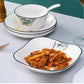 Household Deepened Dish Plate Ceramic Dish Rice Plate Soup Plate Dish Set Creative Chinese Meal Plate Two Person Tableware Set