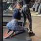 Peach Snake Skin Pattern Fitness Pants Yoga Pants High Waist Buttocks Quick-drying Sports Pants High Leggings Outer Wear Yoga Bodybuilding Trousers