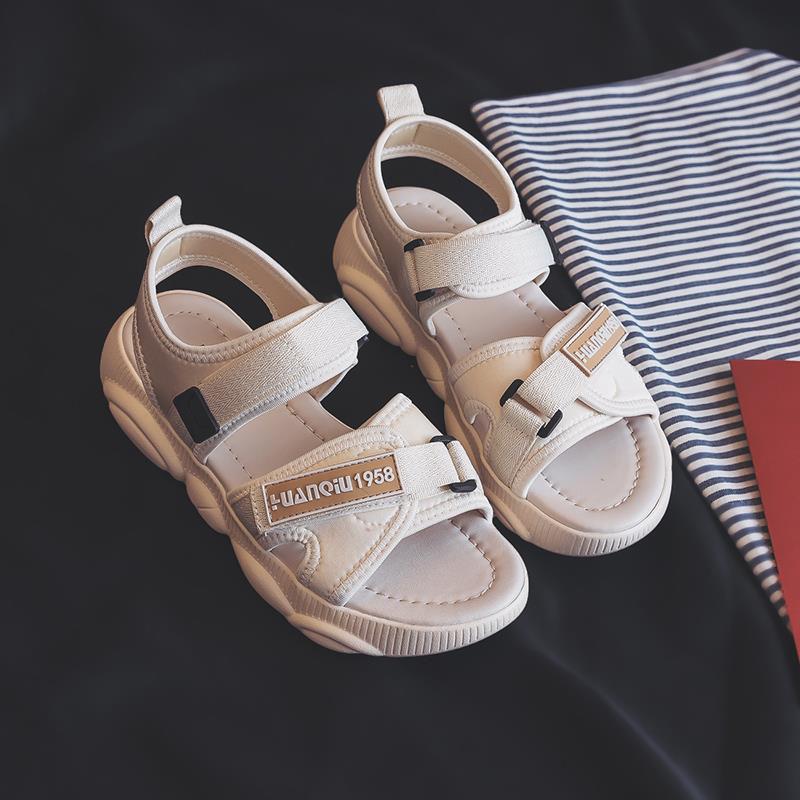 Sandals Female Fairy Wind Summer Students Korean Version of All-match Flat-soled Sneakers Bear Bottom