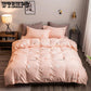 Cotton Grey Bedding Sets with Duvet Cover Bed Sheet Pillowcase Cute Stripe Bed Linen King Queen Twin Size