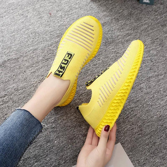 Ladies Mesh Sneakers Breathable Versatile Casual Lightweight Soft Sole Running Shoes