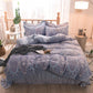 5D Carved Velvet Four-piece Crystal Velvet Warm Quilt Cover Sheets Thick Warm Velvet 4Pcs Set
