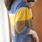 Thin Knit Sweater Half Sleeve Loose Striped Knitted Sweater Hollow Round Neck Pullover Sweater