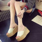 Light-soled Sandals  Slippers Women’s Summer Fashion Outdoor Korean Style Sponge Cake Sole Thick-soled Slope-heeled Sandals