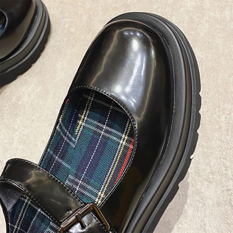 Female Spring Retro Leather Shoes with A Buckle All-match Round Toe Shoes Japanese Jk Uniform Shoes