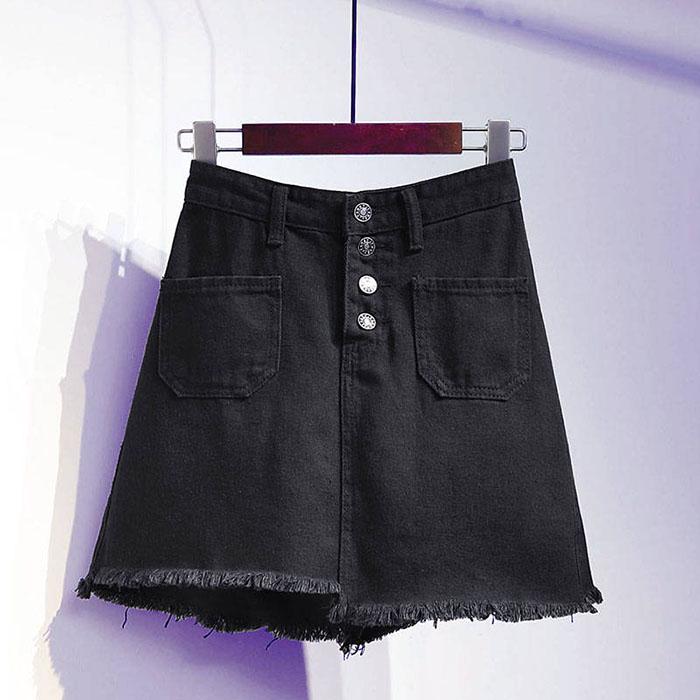 S-5XL Women Anti-light Denim Skirt High Waist Slim Sexy Package Hip Skirts A-line Skirts
