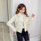 2021 Spring and Autumn Zipper Jacket Suit Collar Temperament Age-reducing Short Jacket